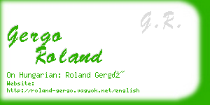 gergo roland business card